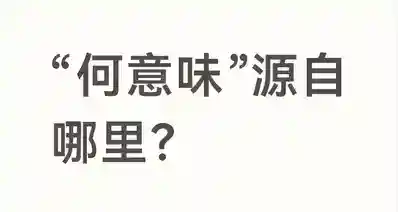 “何意味”一词来自中国还是日本?