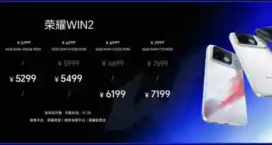 荣耀 WIN2系列，正式发布：3199 元起，骁龙8EEG6，首发双风扇散